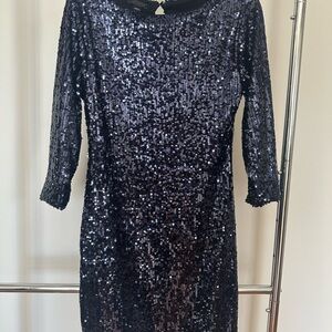 Metaphor Midnight Sequin Long Sleeve Dress